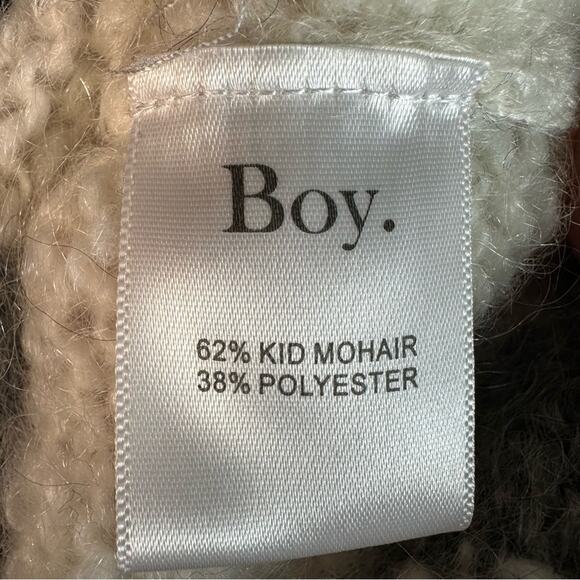 Band Of Outsiders kid mohair blend modern long soft, warm sweater winter neutral - Picture 5 of 9